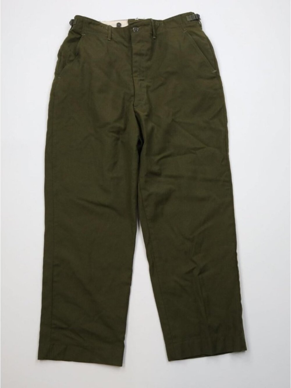 Vtg 60s Vietnam War Mens Medium Serge Twill OG108 Wool Wide Leg Field Pants USA